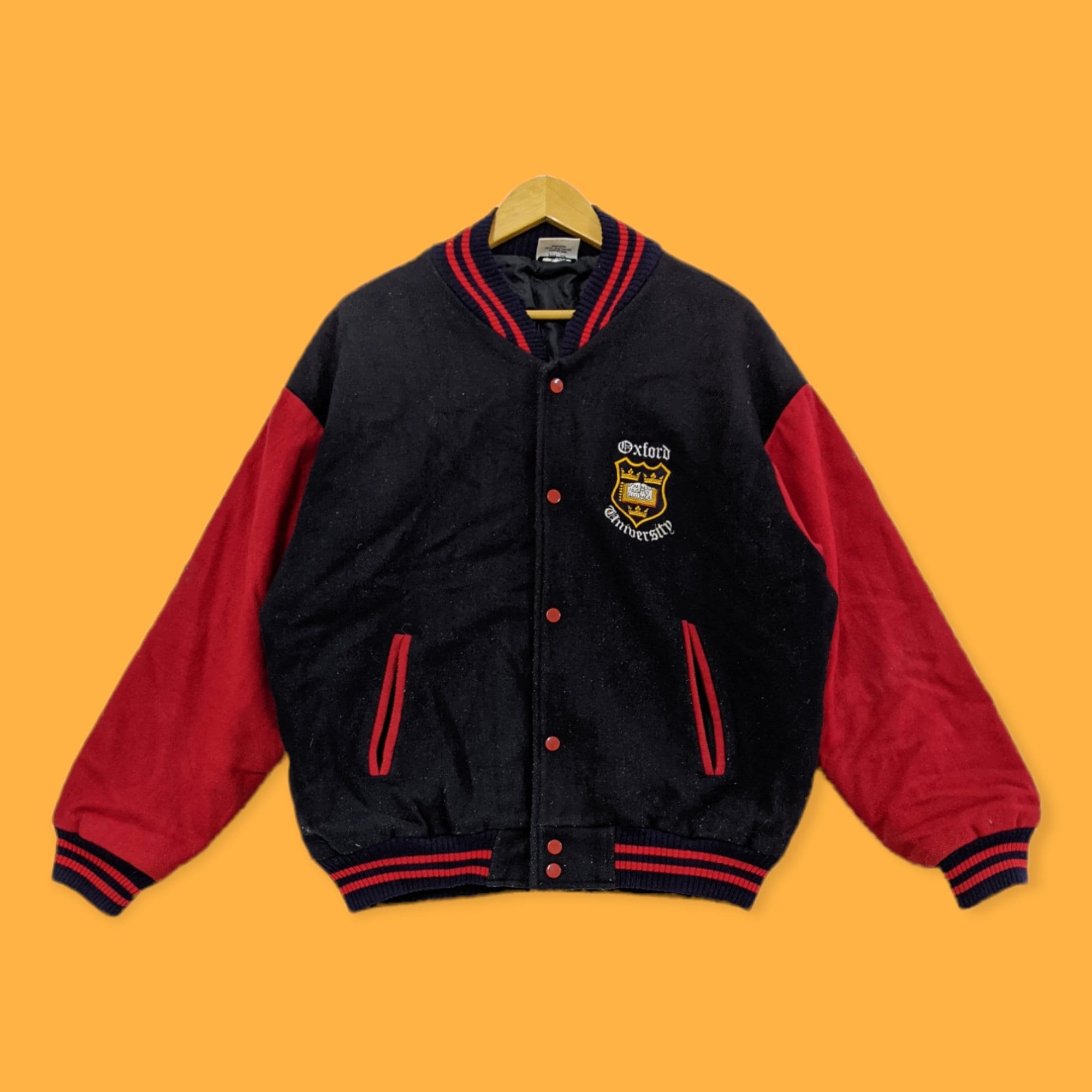 Vintage 90s University Oxford Varsity Jacket Embroidered Vintage 90s University Oxford Varsity Jacket Embroidered