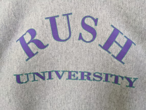 Vintage Rush University Like Reverse Weave Sweatshirt Rush University Crewneck Sweater Pullover Streetwear Style Grey Colour Size X large Etsy
