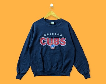 Vintage Chicago cubs sweatshirt Chicago cubs crewneck Chicago cubs sweater pullover streetwear sports style nice blue colour size medium