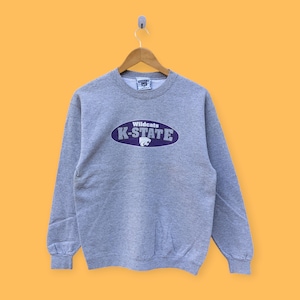 Vintage Kansas state university sweatshirts Kansas wildcats crewneck K-state wildcats sweater pullover college nice gray colour size medium