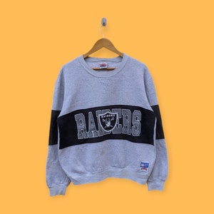 Vintage 90er Jahre Oakland Raiders Sweatshirt Los Angeles Raiders Crewneck Oakland Raiders Pullover Pullover Farbe Grau Größe Medium