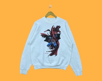 Vintage 90s 1993 spawn sweatshirts spawn crewneck spawn sweater pullover spawn print logo comic book cartoon movie film white size x-large