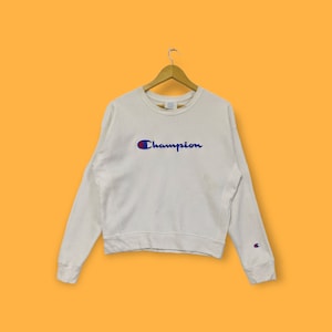 Vintage champion reverse weave sweatshirt champion reverse weave crewneck champion reverse weave sweater pullover white colour size large