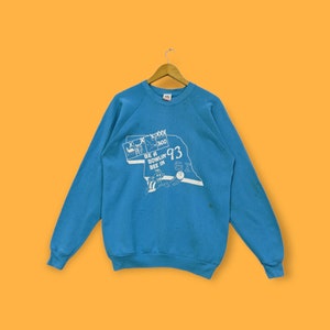 Vintage Bowling Sport Sweatshirt Bowling Sport Crewneck Bowling Sport Pullover Pullover Streetwear Stil Biene blau Farbe Größe x-groß