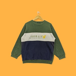 Vintage 90s Lyle Scott sweatshirt Lyle Scott crewneck Lyle Scott sweater pullover green blue colour size large streetwear style nice design