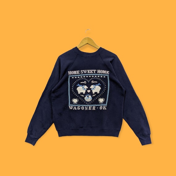 Vintage wagoner home sweet home sweatshirt wagoner crewneck wagoner sweater pullover streetwear style sports blue colour size medium