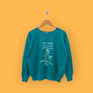 vintage 80s 1984 warren township reunion sweatshirt warren township crewneck warren township sweater pullover friendship green size large