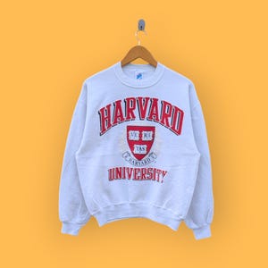 vintage 90s Harvard university sweatshirt Harvard university crewneck Harvard university sweater pullover college white colour size medium