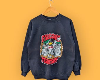 vintage 90s Atlanta falcons big image sweatshirt Atlanta falcons crewneck Atlanta falcons sweater pullover nice black colour size medium