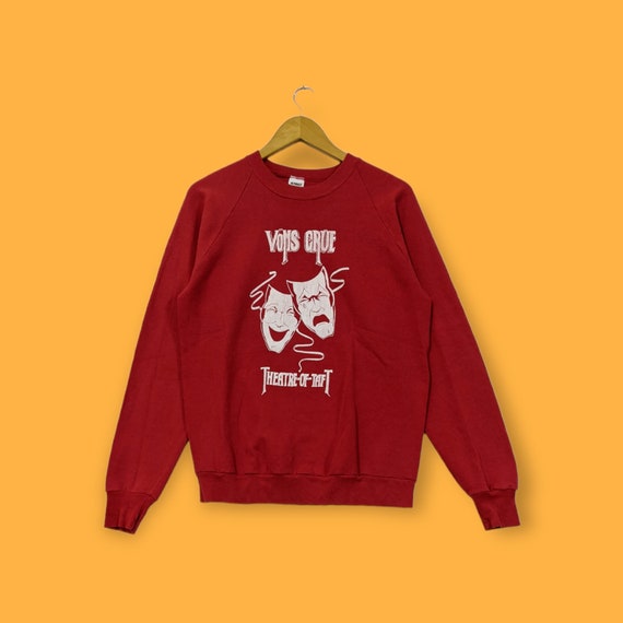 Vintage Vons Crue Parody Motley Crue Sweatshirt Vons Crue Crewneck Vons Crue Sweater Pullover Rock Tour Album Rare Red Colour Size Large Etsy