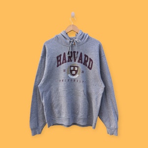 Vintage Harvard university hoodie Harvard university sweater pullover streetwear college style big logo nice gray colour size large
