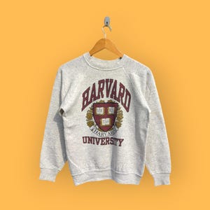 vintage 90s Harvard university sweatshirt Harvard university crewneck Harvard university sweater pullover college gray colour size small
