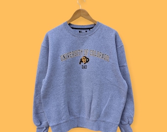 Vintage university of Colorado sweatshirt university of Colorado crewneck sweater pullover streetwear college style gray colour size large