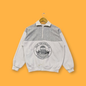 Vintage San Francisco sweatshirt San Francisco crewneck San Francisco sweater pullover streetwear university rare grey white size medium