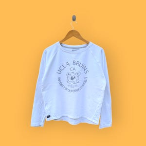 vintage Université de Californie sweat-shirt Université de Californie pull à col rond style universitaire blanc couleur taille grande femme