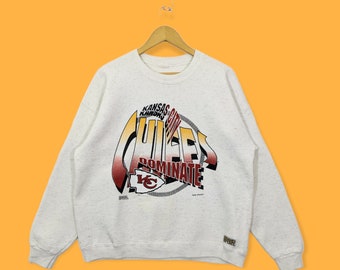 vintage 1994 Kansas city chiefs sweatshirt Kansas city chiefs crewneck sweater pullover streetwear sports style light grey colour size large