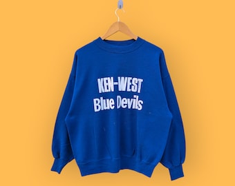 Vintage 80s Duke University Blue Devils Sweatshirt Crewneck Big