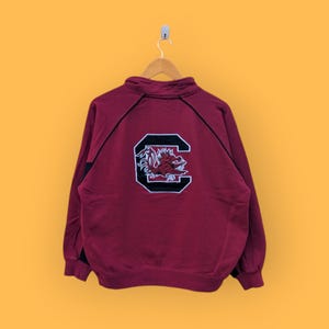 vintage south Carolina gamecocks sweatshirt embroidered logo crewneck south Carolina gamecocks sweater pullover maroon colour size large