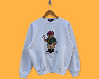 Vintage 90s Polo Bear Polo Ralph Lauren White Polo Bear Goes