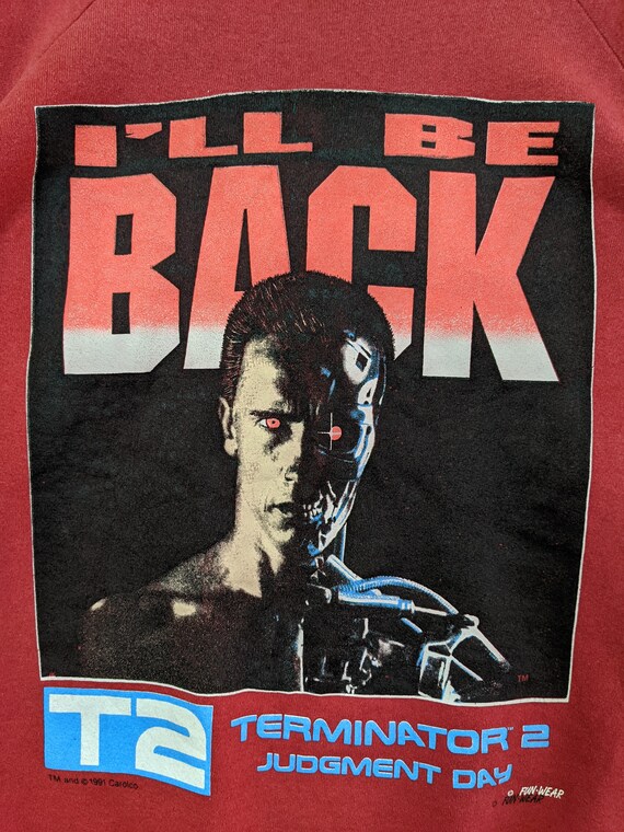Vintage 1991 Terminator 2 Judgement Day Sweatshirt Terminator 2