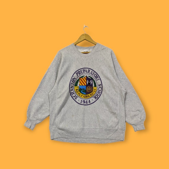 Vintage Scranton preparatory school sweatshirt Scranton preparatory crewneck Scranton preparatory sweater pullover grey colour size x-large