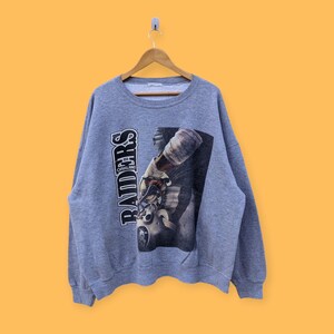Vintage 90er Jahre Oakland Raiders Sweatshirt Oakland Raiders Crewneck Oakland Raiders Pullover Pullover Streetwear Style Grau Gr XXL