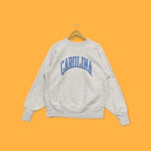 Vintage Carolina university sweatshirts Carolina university crewneck Carolina university sweater pullover spell out grey colour size large