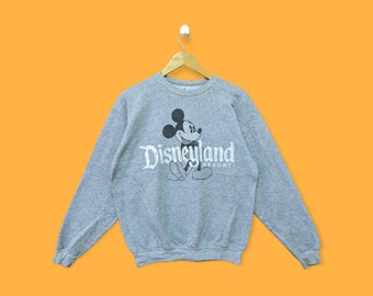 Sudadera de Mickey Mouse de Disneyland, Jersey de cuello redondo de Mickey Mouse de Disneyland, Jersey estilo streetwear, color gris, talla grande