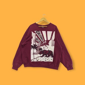 California sweatshirt California crewneck California sweater pullover animal habitat streetwear style maroon colour size large
