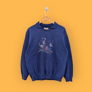 カナダ製 90s〜Northern Reflection sweat shirt 90s Northern Reflection Sweatshirt Large Vintage Nature Bird