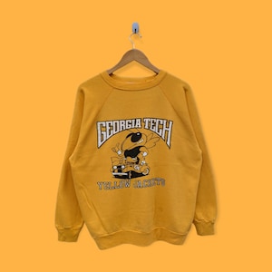 vintage Georgia tech yellow jackets sweatshirt Georgia tech crewneck Georgia tech sweater pullover college style yellow colour size large