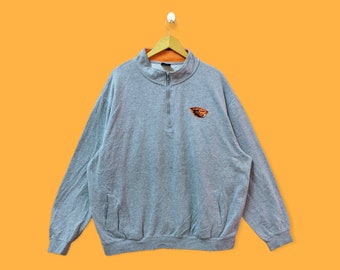 Sweat-shirts de l'université d'état de l'Oregon Pull ras du cou de l'université d'état de l'Oregon Pull streetwear gris taille xxx-large