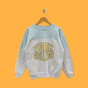 felpa vintage colorblock York college York college girocollo maglione York college pullover stile universitario colore grigio taglia large