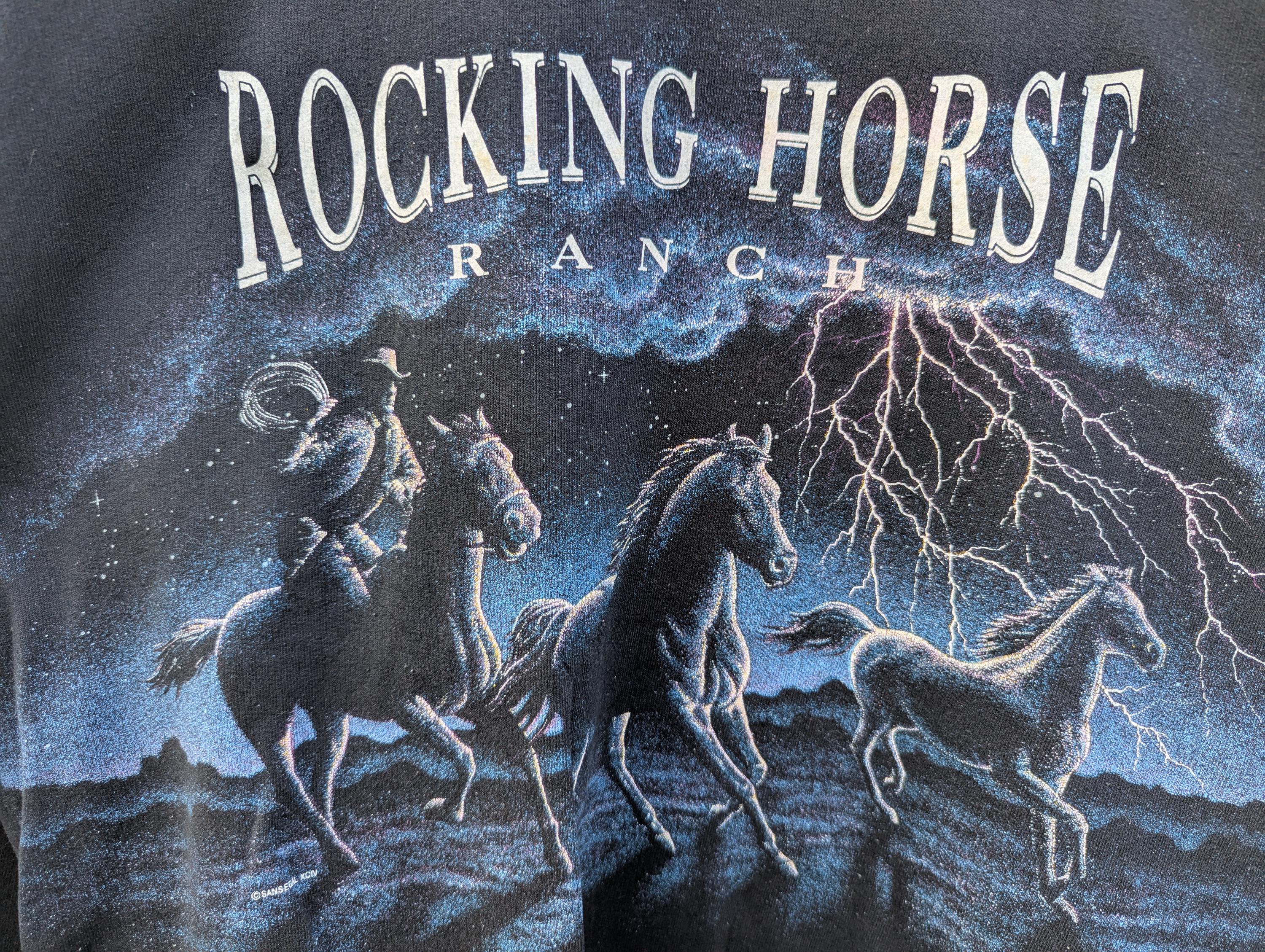 Vintage 90s Rocking Horse Big Image Sweatshirt Ranch Crewneck