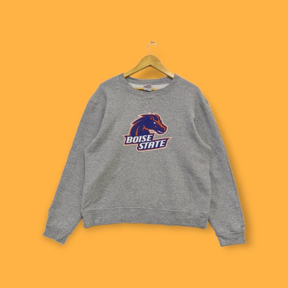 Vintage Boise State Broncos Sweatshirt Boise State Crewneck Boise State Sweater Pullover Streetwear Style Sports Grey Colour Size Medium Etsy