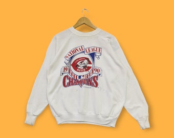 Vintage 1990 Cincinnati reds sweatshirt Cincinnati reds crewneck Cincinnati reds sweater pullover streetwear sports white colour x-large