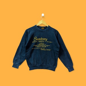 Vintage suntory sweatshirt suntory crewneck suntory sweater pullover streetwear style brand nice black colour size small