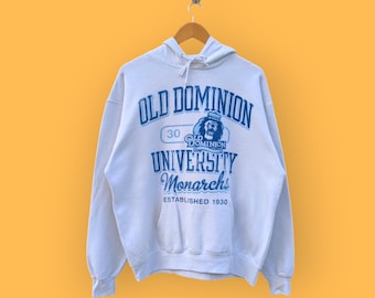 Vintage old Dominion University gros logo à capuche Old Dominion University pull pull style streetwear blanc couleur taille grande