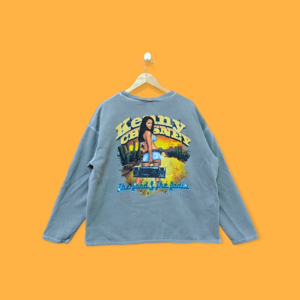 Vintage 00s Kenny Chesney tour sweatshirt Kenny Chesney crewneck Kenny Chesney sweater pullover streetwear style grey colour size x-large