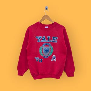 vintage 90s Yale university sweatshirt Yale bulldog crewneck Yale university sweater pullover college style nice Red colour size medium