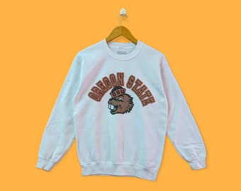 Sweat-shirts de l'université d'état de l'Oregon Pull ras du cou de l'université d'état de l'Oregon Pull universitaire de style universitaire blanc petit