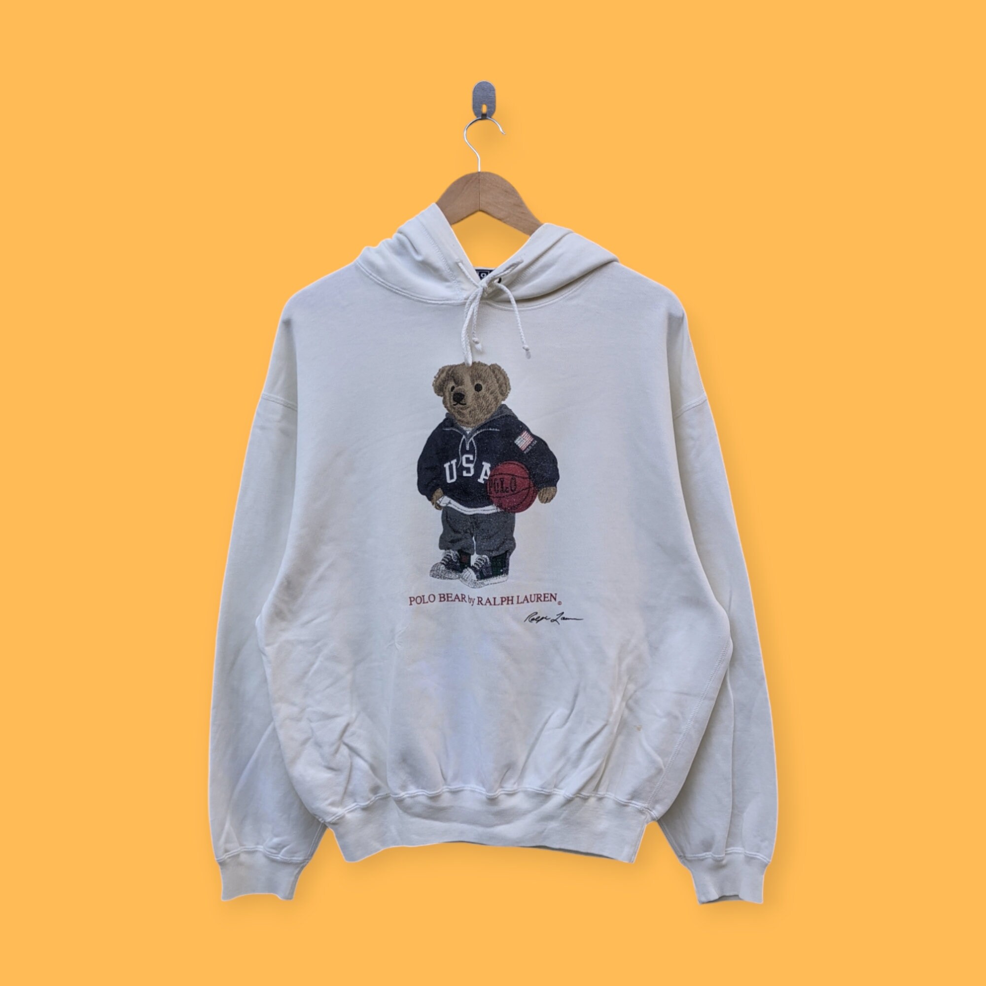 Vintage 90s Polo Bear Hoodie Polo Ralph Lauren Sweater Pullover