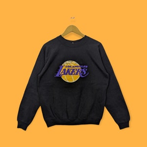 vintage Los Angeles Lakers sweatshirt Los Angeles Lakers crewneck Los Angeles Lakers sweater pullover basketball black colour size large