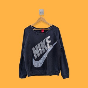 Vintage Nike Big logo swoosh sweatshirt Nike crewneck Nike sweater pullover streetwear sports style nice black colour size x-large