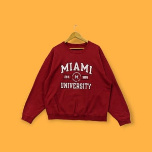 Vintage Miami university sweatshirts Miami university crewneck Miami university sweater pullover streetwear style Red colour size medium