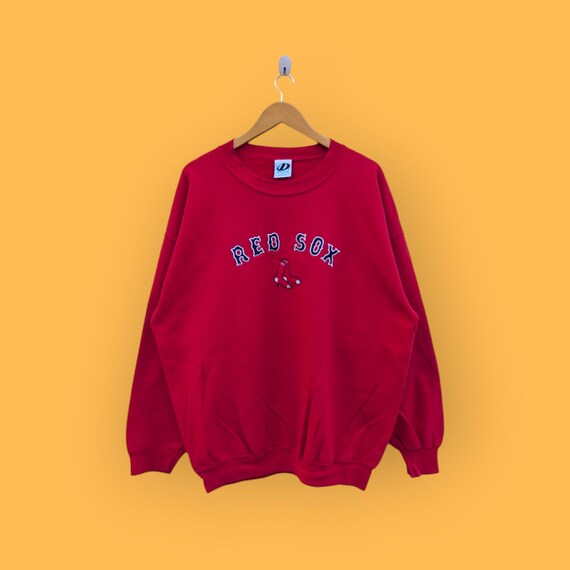 vintage Boston red Sox sweatshirt embroidered logo crewneck Boston red Sox  sweater pullover streetwear nice red colour size x-large