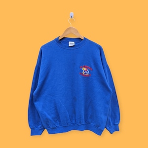 Vintage 90s Kansas jayhawks embroidered logo sweatshirt Kansas jayhawks crewneck Kansas jayhawks sweater pullover blue colour size x-large