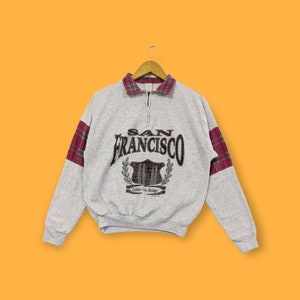 Vintage San Francisco sweatshirt San Francisco crewneck San Francisco sweater pullover streetwear style sports grey colour size medium