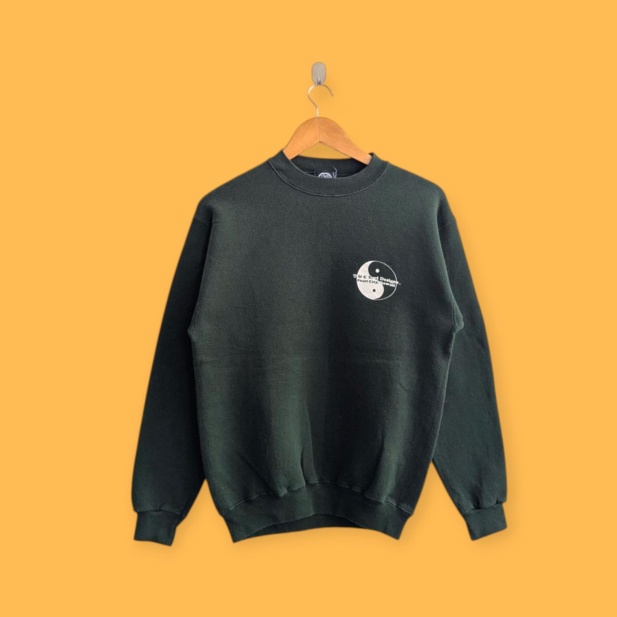 Pull T&C Vintage T. XL - Retro 90s Les Bronzés Town & Country Vert Laine France