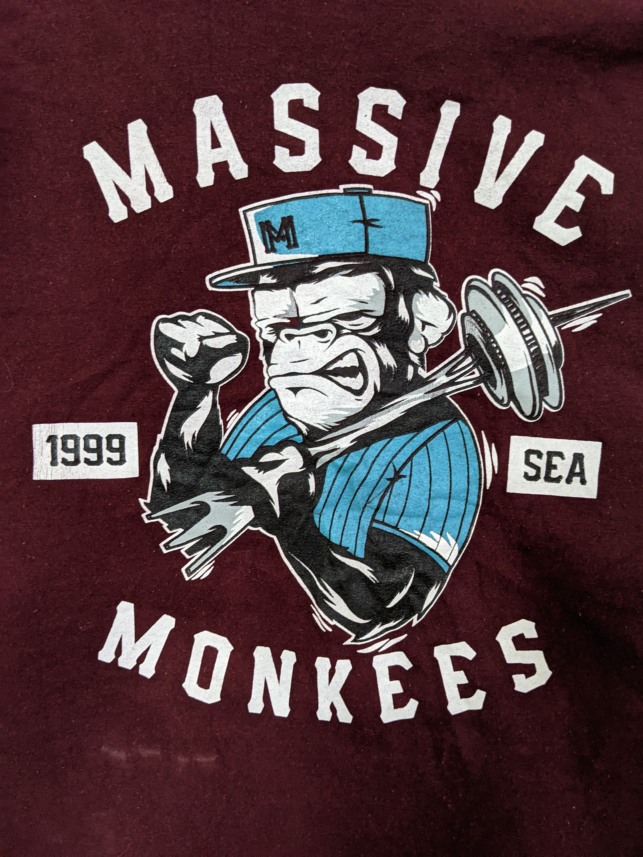 Massive Monkees Sweatshirt Massive Monkees Crewneck Massive Monkees Sweater  Pullover Streetwear Style Breakdance Maroon Colour Size Large - Etsy, image size:2250x3000